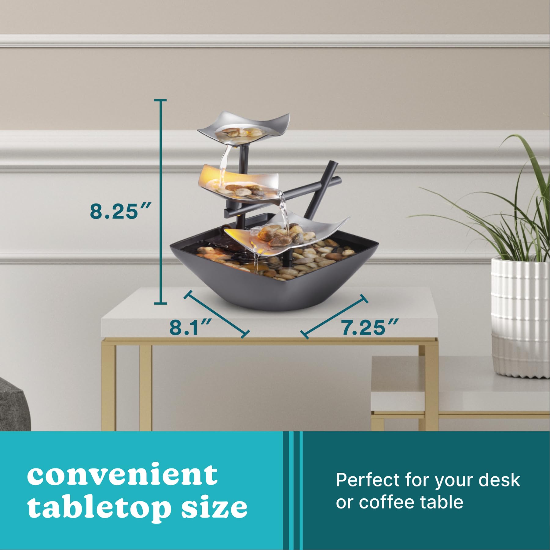"ZenFlow 3-Tier Relaxation Fountain – Your Personal Oasis of Peace."