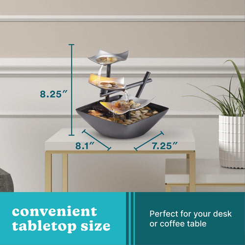 "ZenFlow 3-Tier Relaxation Fountain – Your Personal Oasis of Peace."