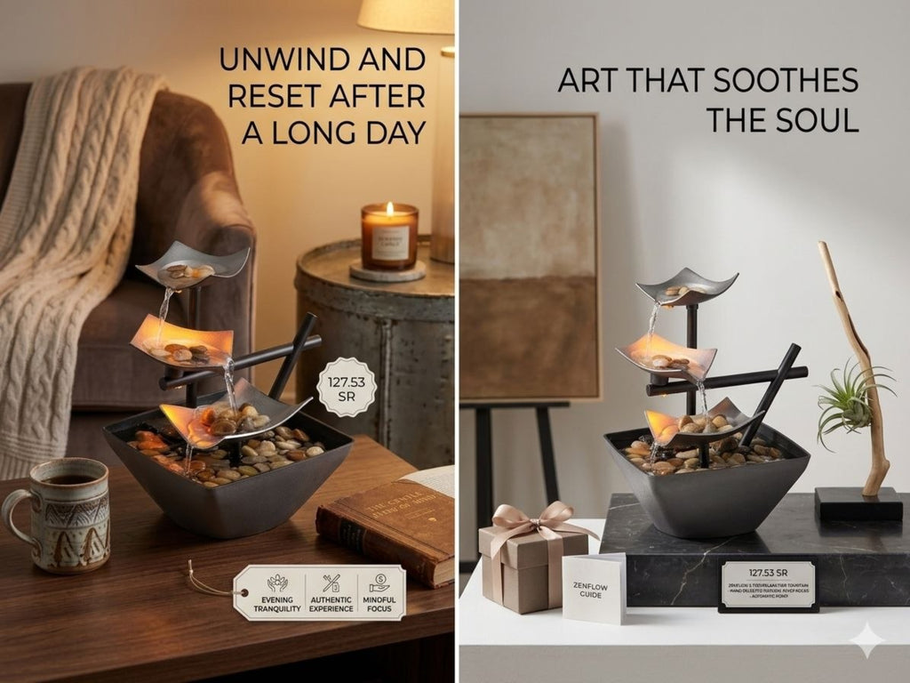 "ZenFlow 3-Tier Relaxation Fountain – Your Personal Oasis of Peace."